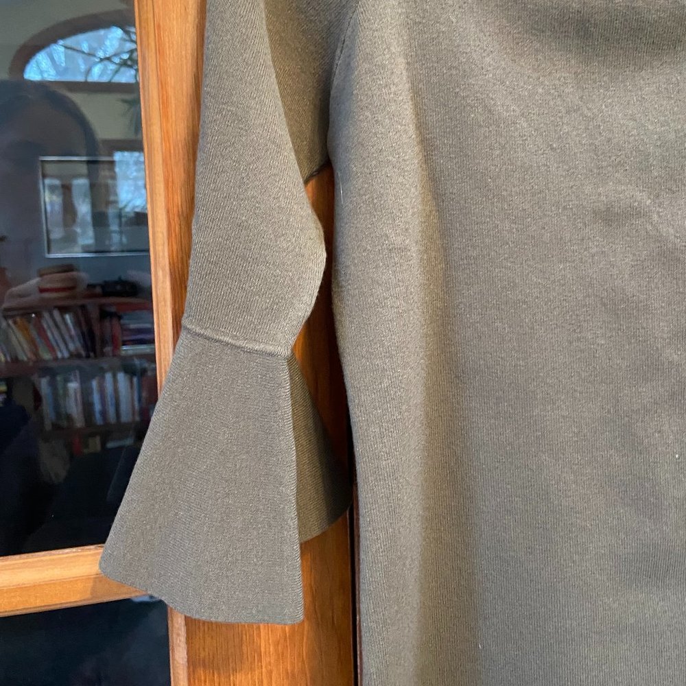 INC Concepts off the shoulder with straps green sweater, size L petite - Picture 3 of 4